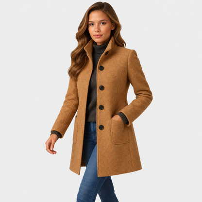 Donna Cappotto Classico Sagomato | Chiusura con Bottoni & Taglio Strutturato | Primavera e Autunno