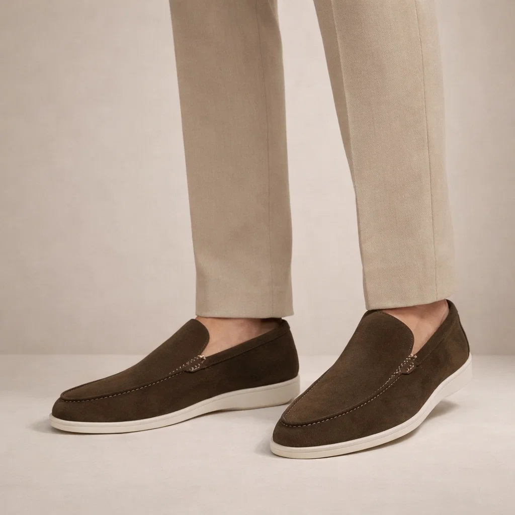 Hombre Mocasines de Cuero | Diseño sin Cordones & Costuras Sutiles | Uso Diario