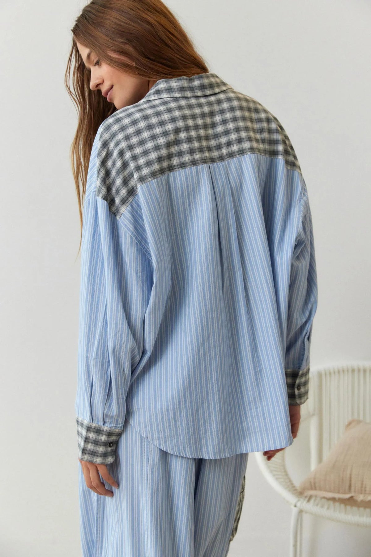 Mujer Pijama de Algodón de Dos Piezas | Tejido Elástico & Corte Holgado | Otoño