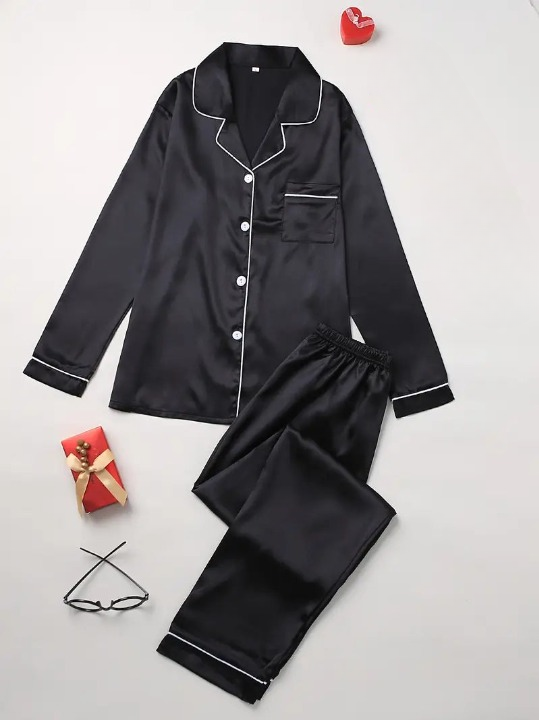 Mujer Pijama de Dos Piezas | Tacto Sedoso & Corte Holgado | Ropa de Dormir
