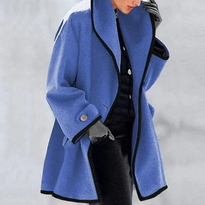 Mujer Gabardina de Lana Merina | Cierre Doble & Bolsillos Laterales | Otoño e Invierno