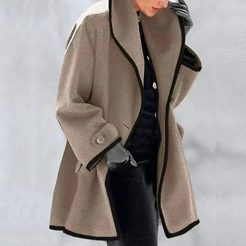 Mujer Gabardina de Lana Merina | Cierre Doble & Bolsillos Laterales | Otoño e Invierno