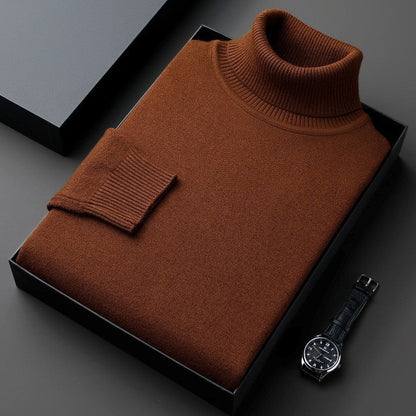 Hombre Jersey de Cuello Alto | Tejido Elástico & Corte Regular | Uso Diario