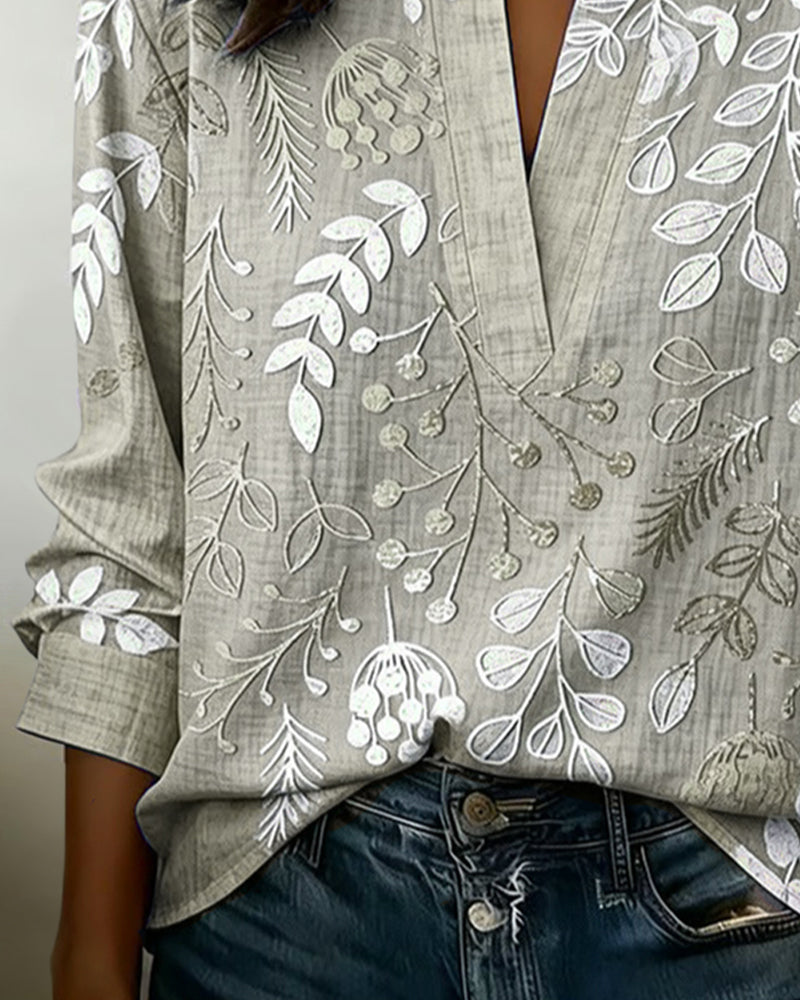 Blusa de flores en tonos pastel con escote en V para mujer | Tejido suave y ligero