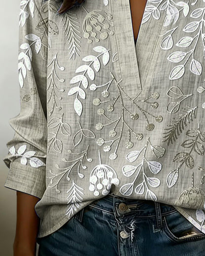 Blusa de flores en tonos pastel con escote en V para mujer | Tejido suave y ligero