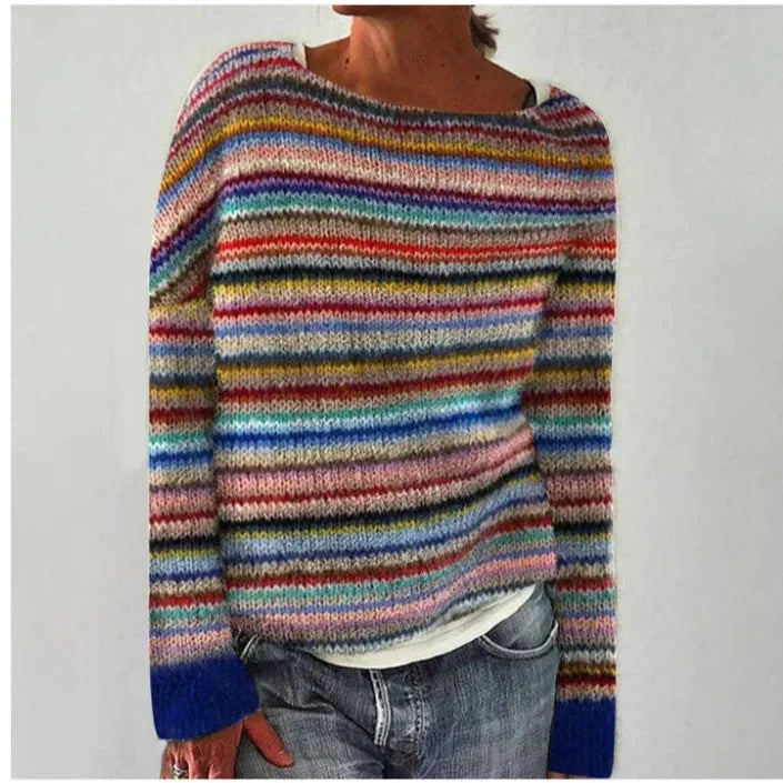 Mujer Jersey de Punto | Cuello Barco & Estampado Nórdico | Otoño e Invierno