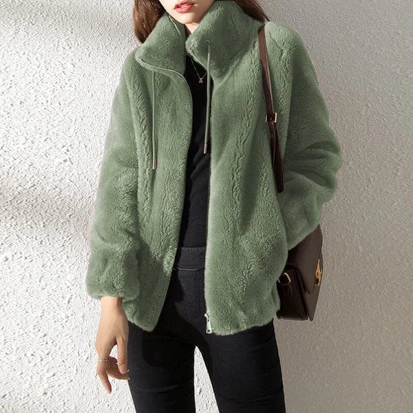 Mujer Chaqueta Cálida | Corte Holgado & Cierre de Cremallera | Otoño e Invierno