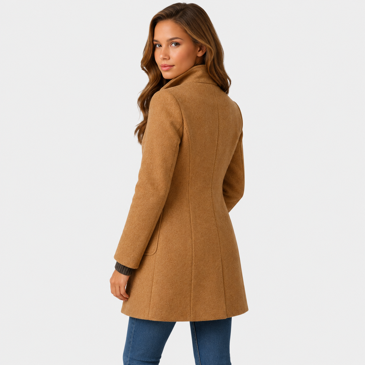 Donna Cappotto Classico Sagomato | Chiusura con Bottoni & Taglio Strutturato | Primavera e Autunno
