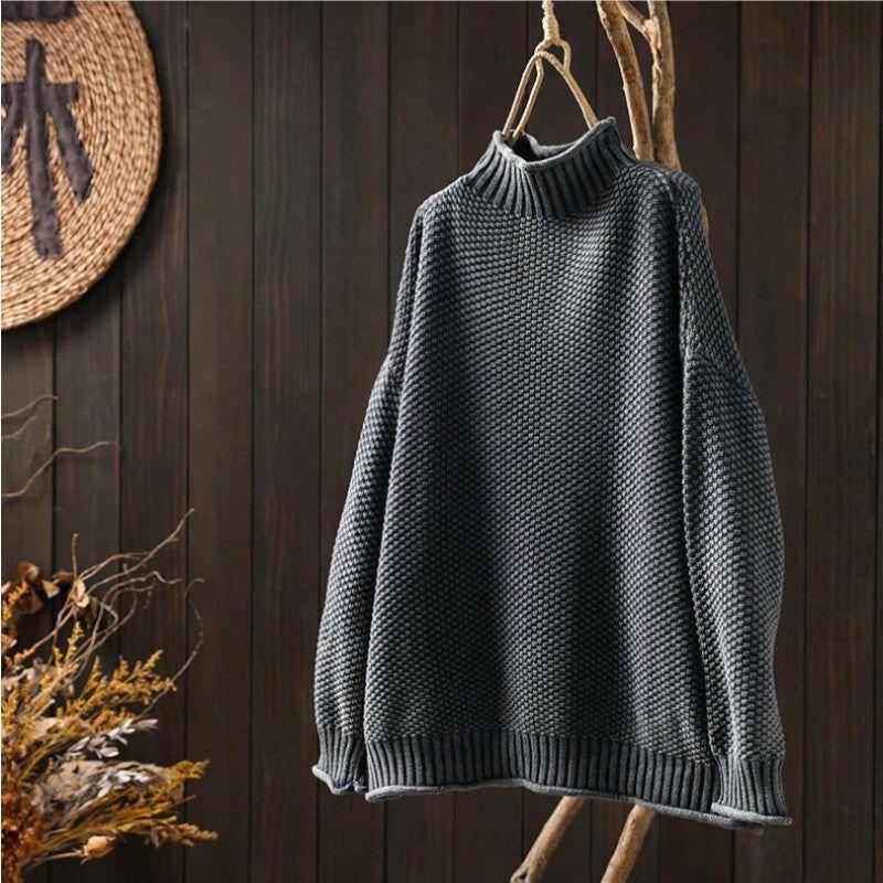 Mujer Jersey de Punto | Lana y Algodón & Cuello Redondo | Otoño e Invierno