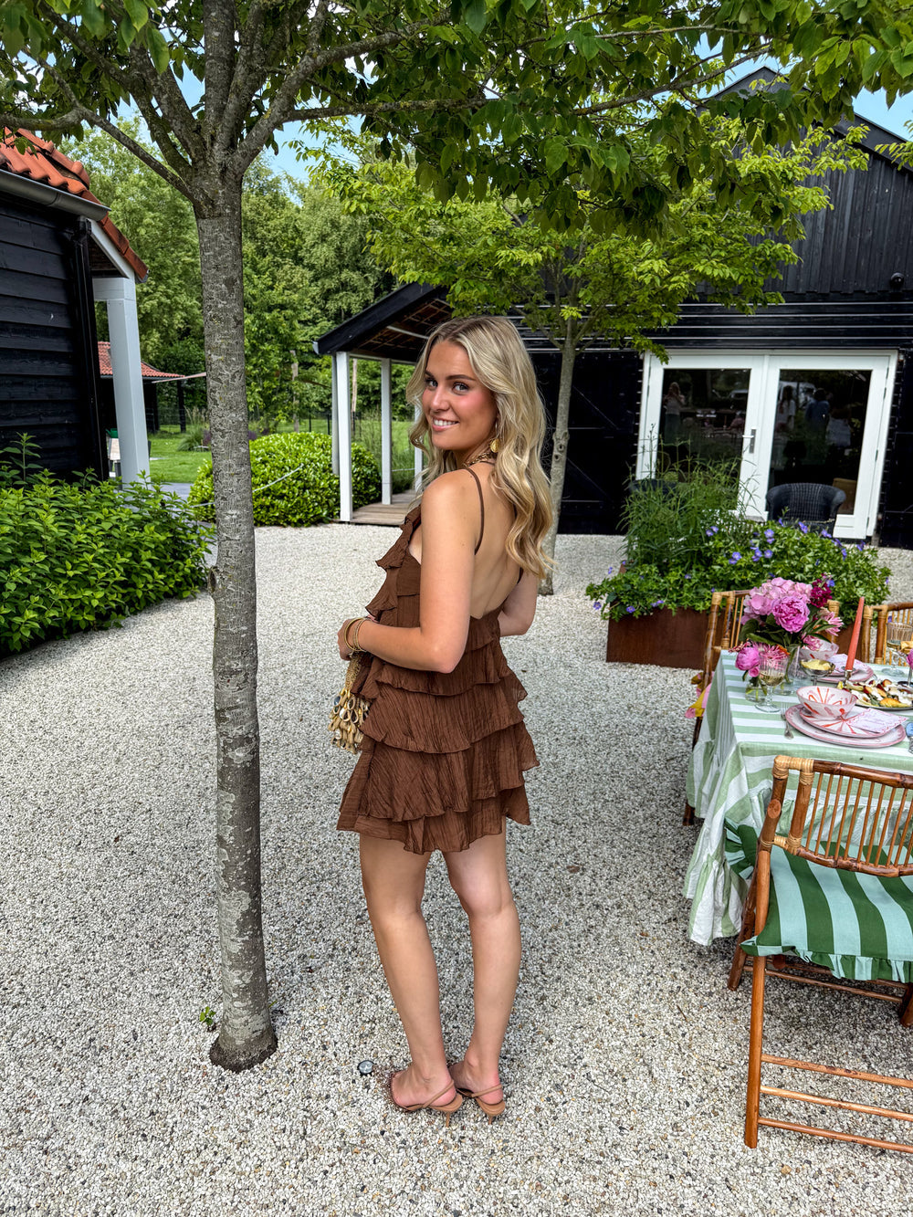 Minivestido asimétrico con volantes para mujer | Tirante único de verano