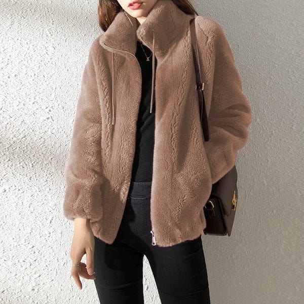 Mujer Chaqueta de Forro Polar | Cierre de Cremallera & Cuello Alto | Uso Diario