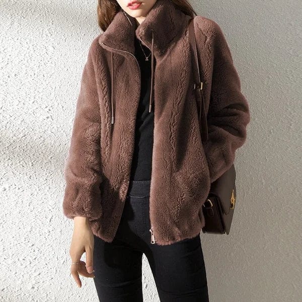 Mujer Chaqueta de Forro Polar | Cierre de Cremallera & Cuello Alto | Uso Diario