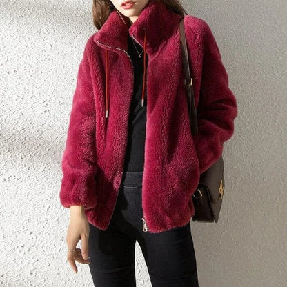 Mujer Chaqueta de Forro Polar | Cierre de Cremallera & Cuello Alto | Uso Diario