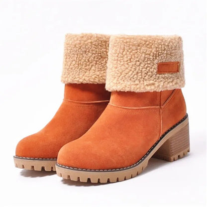 Mujer Botines de Tacón con Borreguillo | Tacón en Bloque & Suela Dentada | Otoño e Invierno