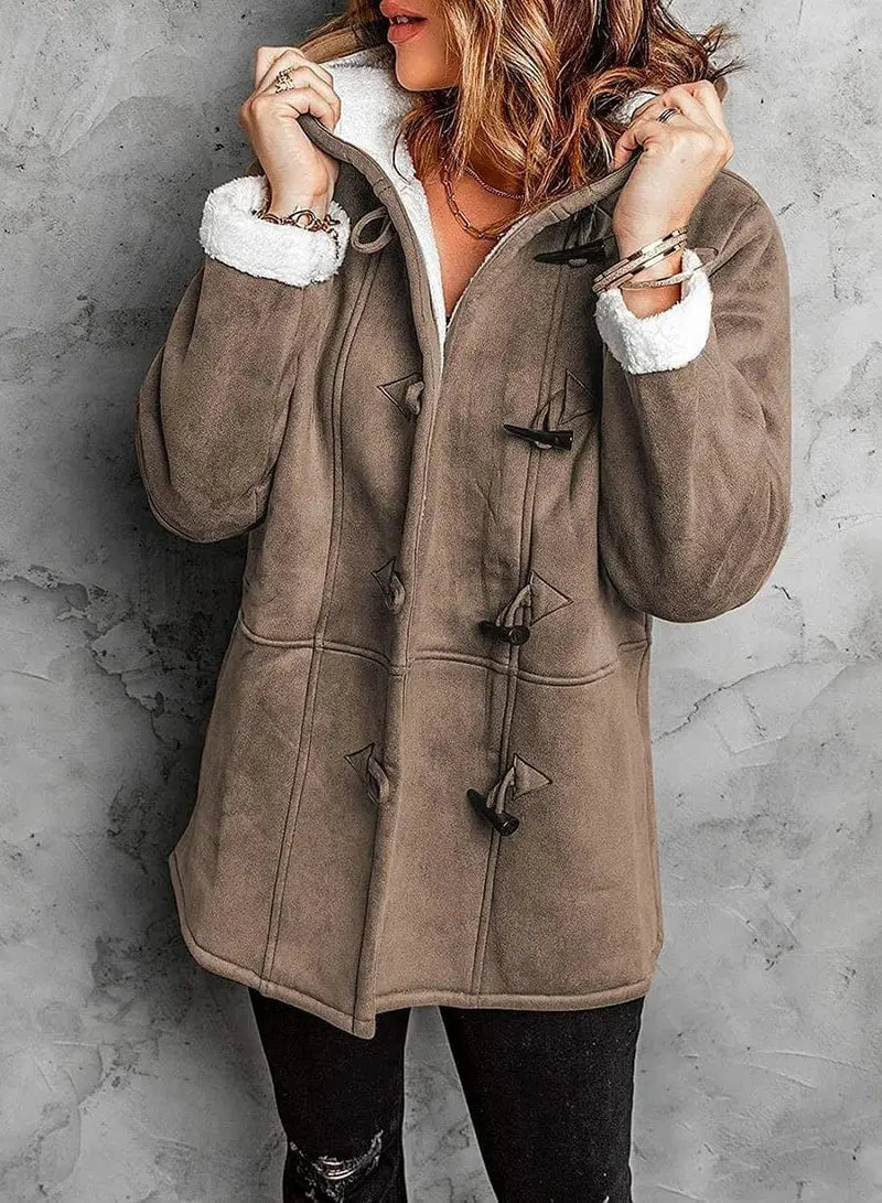 Mujer Abrigo con Capucha | Forro Polar & Corte Entallado | Otoño e Invierno