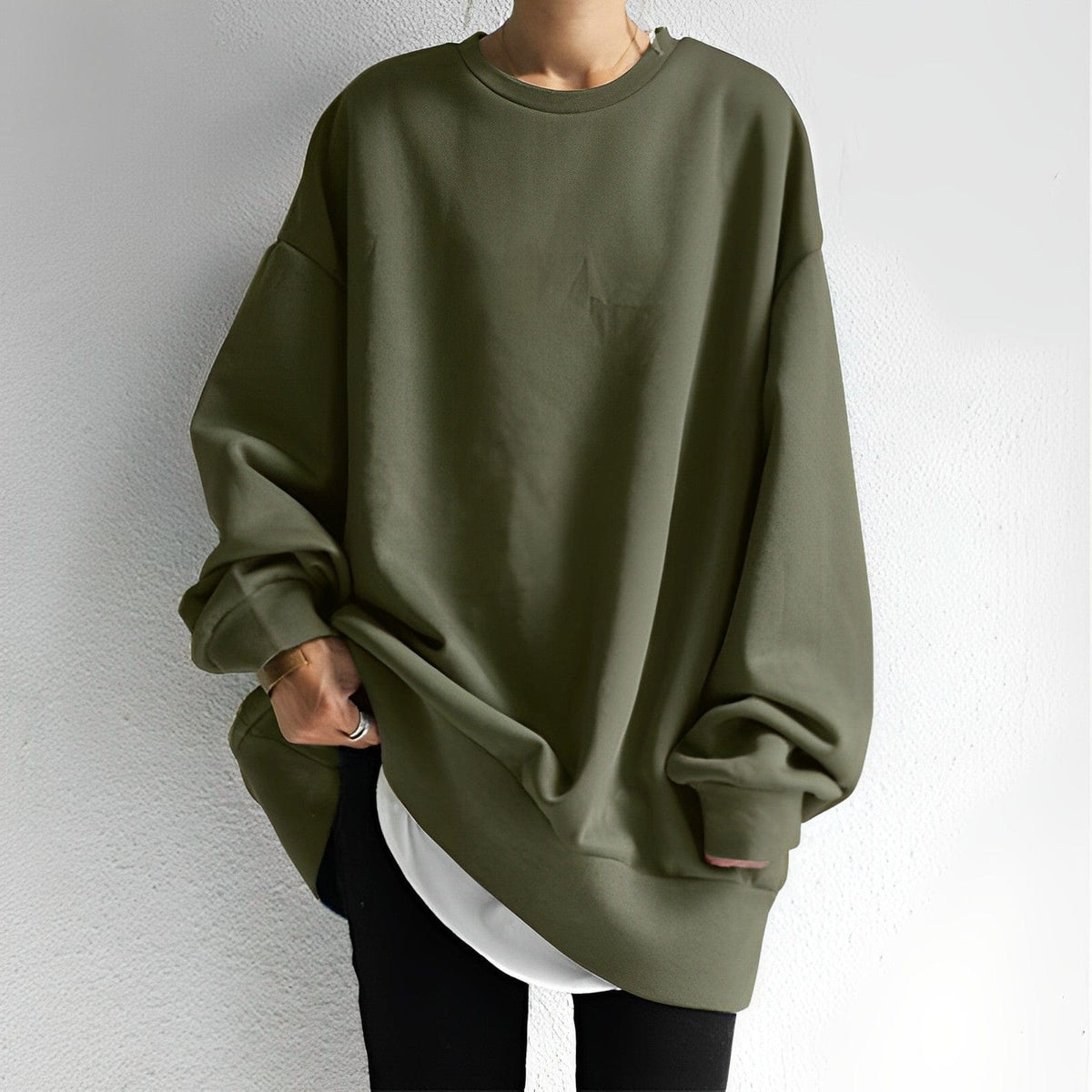 Mujer Jersey Holgado de Punto | 100% Algodón & Tejido Texturizado | Otoño e Invierno