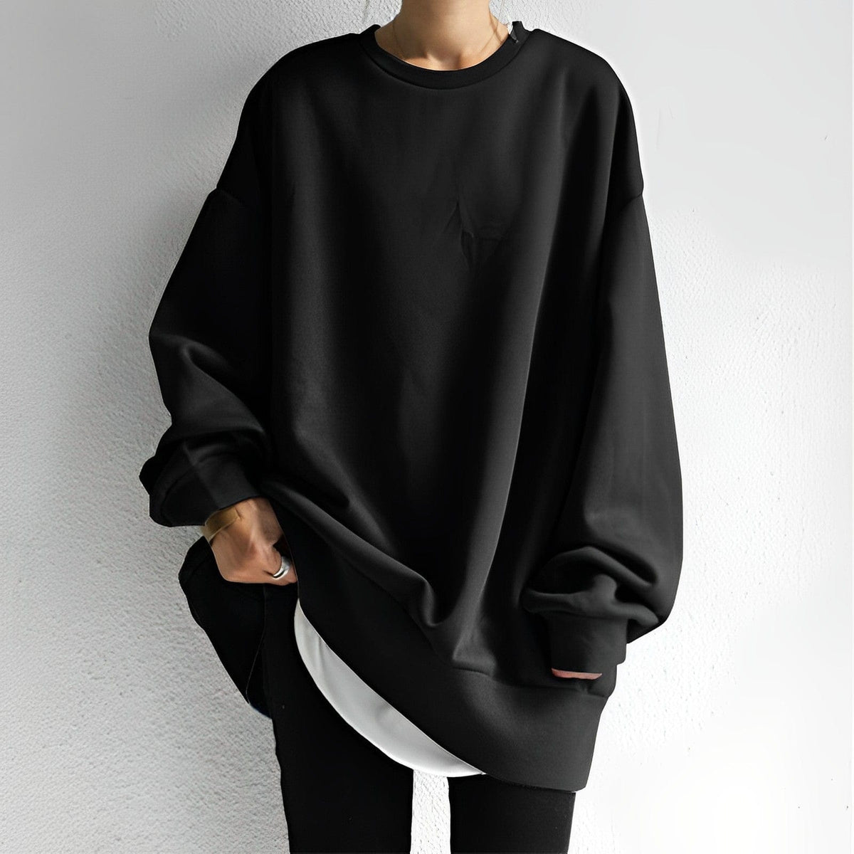 Mujer Jersey Holgado de Punto | 100% Algodón & Tejido Texturizado | Otoño e Invierno