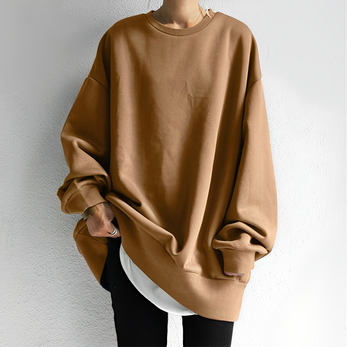Mujer Jersey Holgado de Punto | 100% Algodón & Tejido Texturizado | Otoño e Invierno
