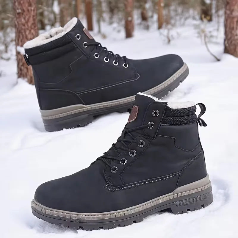 Hombre Botas con Cordones | Cremallera Lateral & Forro Cálido | Otoño e Invierno