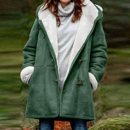 Mujer Abrigo con Capucha | Forro Polar & Corte Entallado | Otoño e Invierno