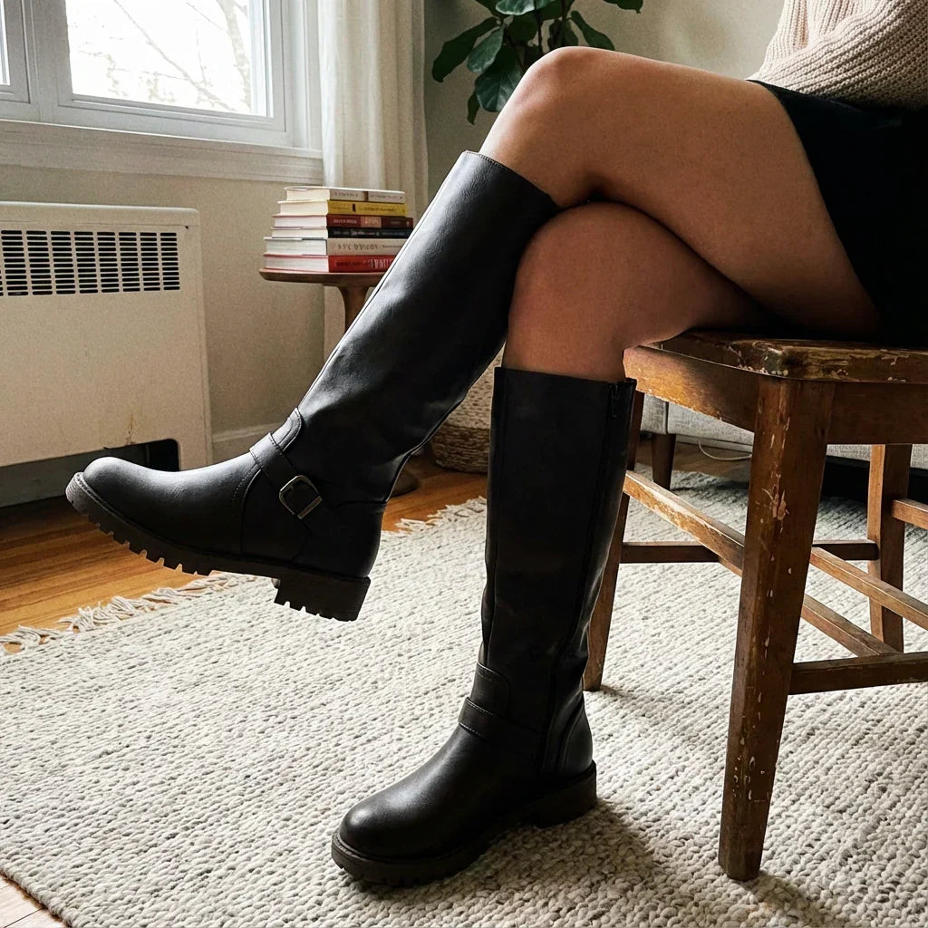 Mujer Botas Estilo Martin | Suela Antideslizante & Tacón Ancho | Uso Diario