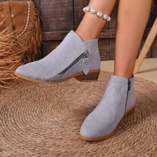 Mujer Botines de Punta Fina | Tacco Ancho & Escote en V | Otoño e Invierno
