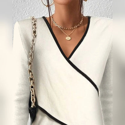 Mujer Jersey de Punto con Cuello en V | Tacto Suave & Transpirable | Todo el Año