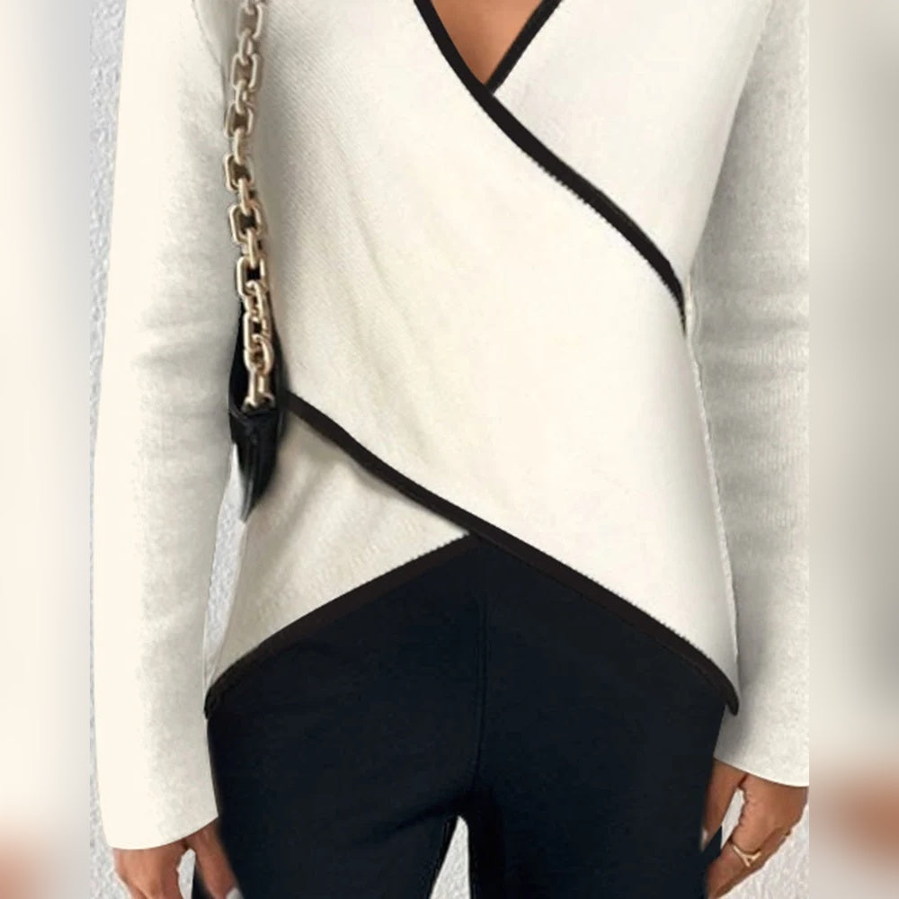 Mujer Jersey de Punto con Cuello en V | Tacto Suave & Transpirable | Todo el Año