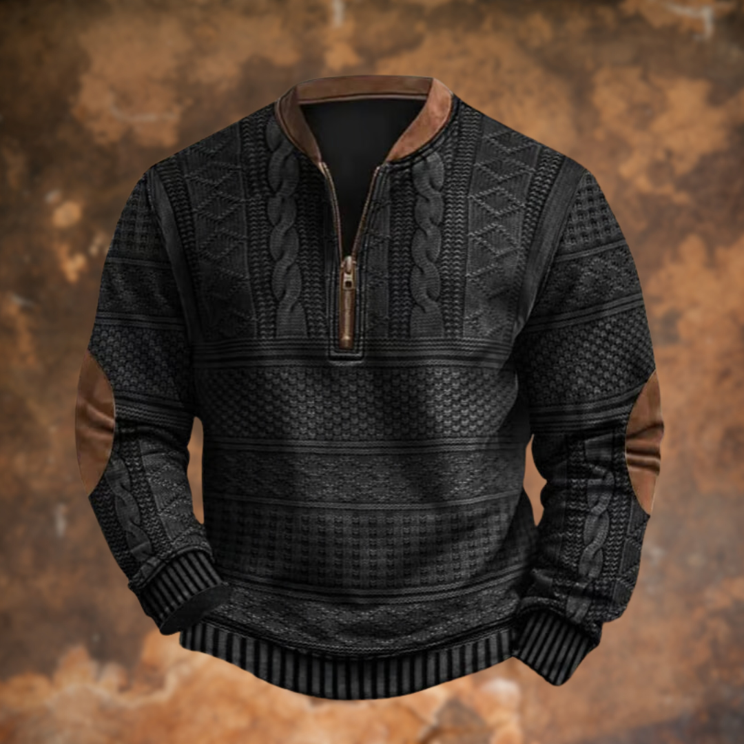 Hombre Jersey de Punto con Cremallera | Mezcla de Algodón & Manga Larga | Otoño e Invierno