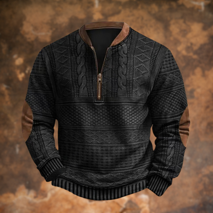 Hombre Jersey de Punto con Cremallera | Mezcla de Algodón & Manga Larga | Otoño e Invierno
