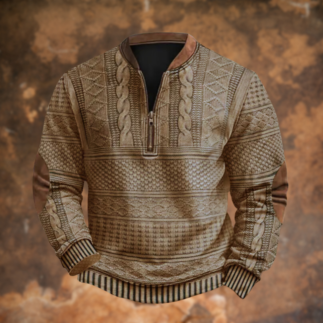 Hombre Jersey de Punto con Cremallera | Mezcla de Algodón & Manga Larga | Otoño e Invierno