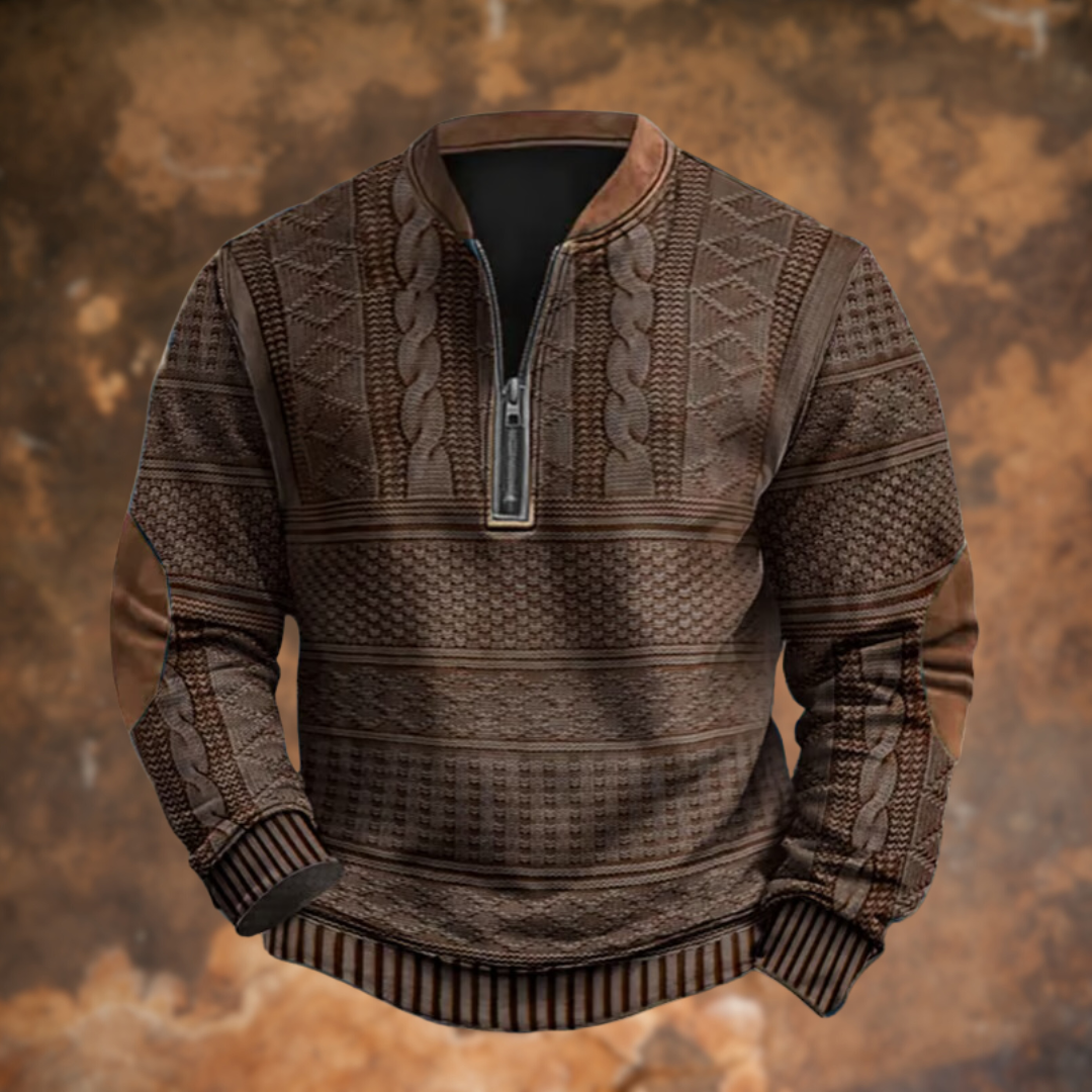 Hombre Jersey de Punto con Cremallera | Mezcla de Algodón & Manga Larga | Otoño e Invierno