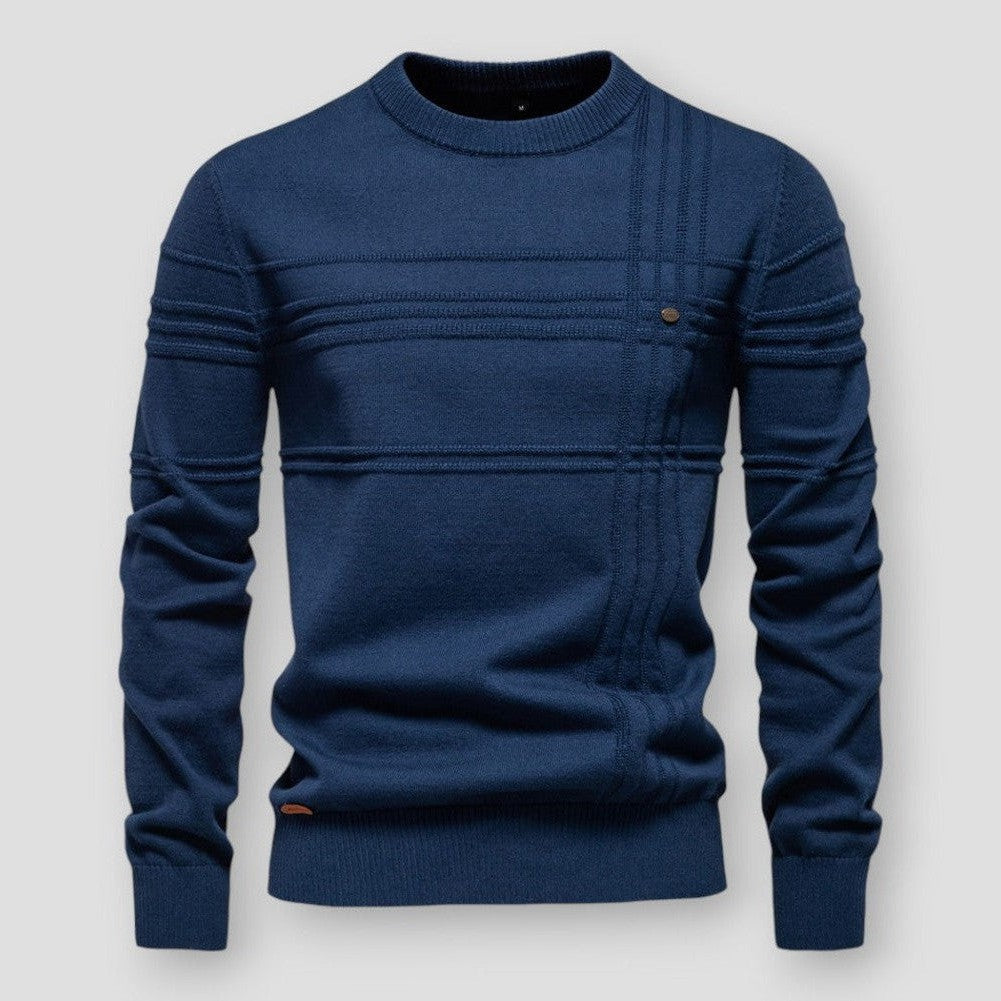 Hombre Jersey de Cuello Redondo | Tejido de Polialgodón & Corte Regular | Uso Diario