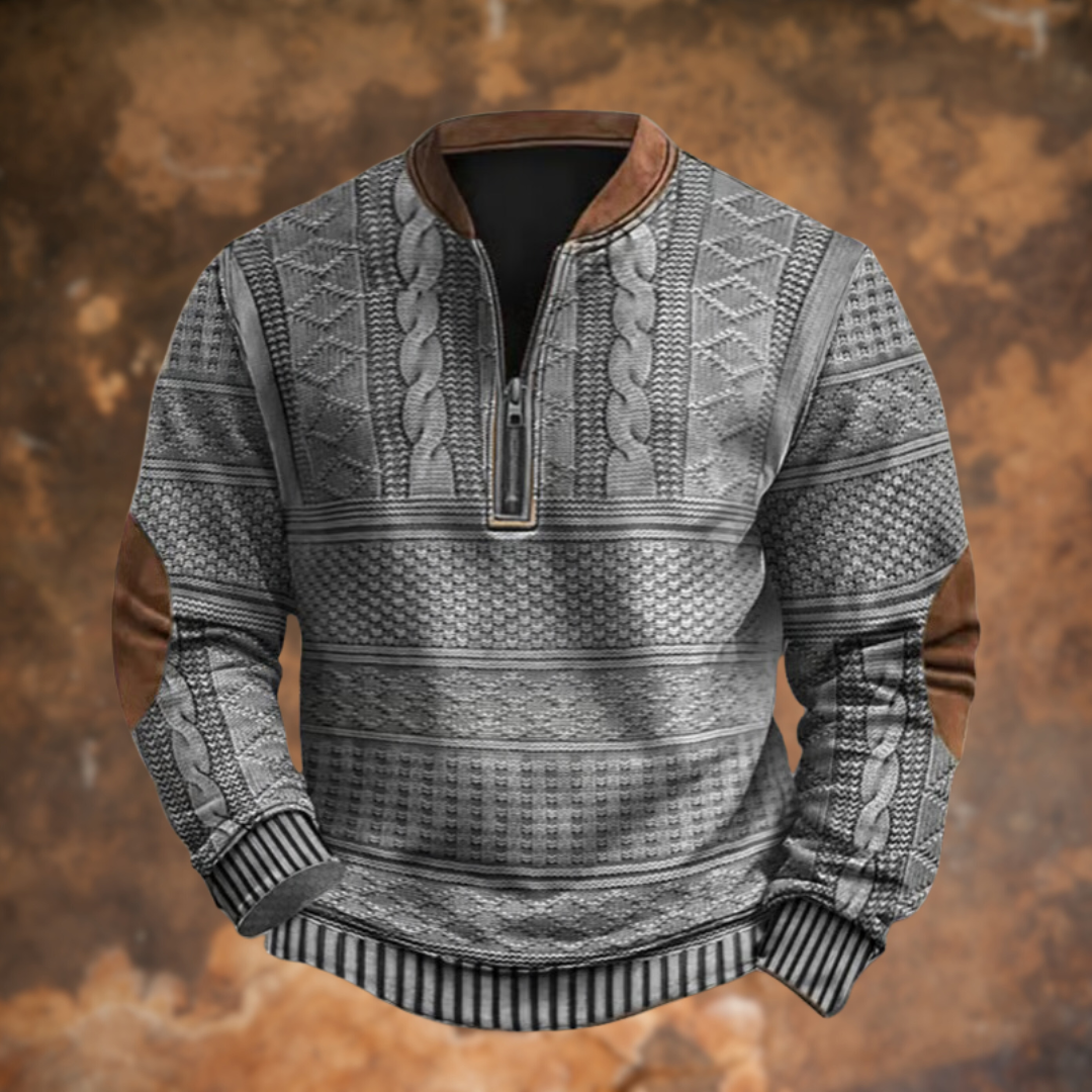 Hombre Jersey de Punto con Cremallera | Mezcla de Algodón & Manga Larga | Otoño e Invierno