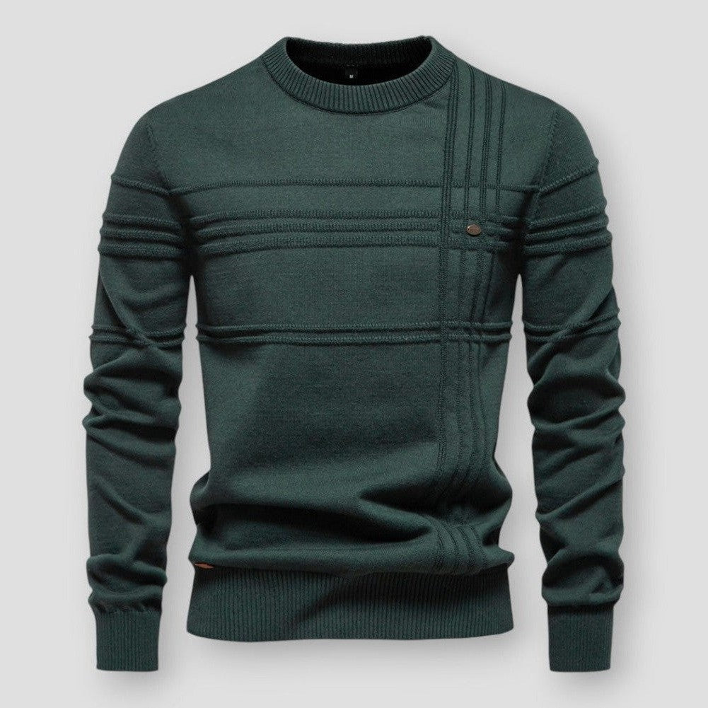 Hombre Jersey de Cuello Redondo | Tejido de Polialgodón & Corte Regular | Uso Diario