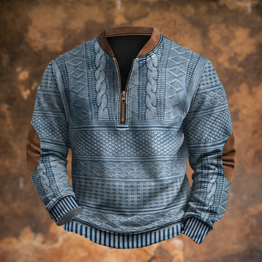 Hombre Jersey de Punto con Cremallera | Mezcla de Algodón & Manga Larga | Otoño e Invierno
