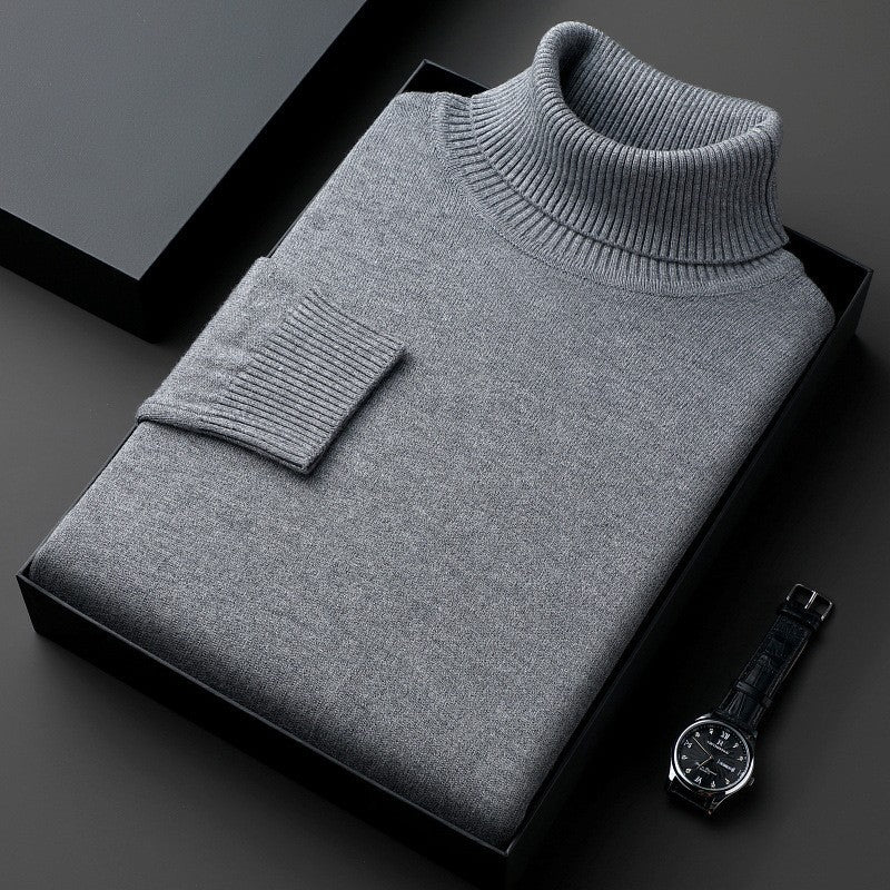 Hombre Jersey de Cuello Alto | Tejido Elástico & Corte Regular | Uso Diario