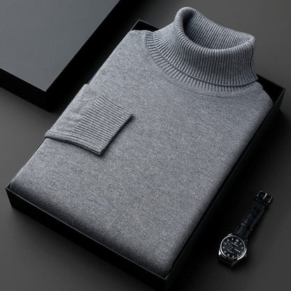 Hombre Jersey de Cuello Alto | Tejido Elástico & Corte Regular | Uso Diario