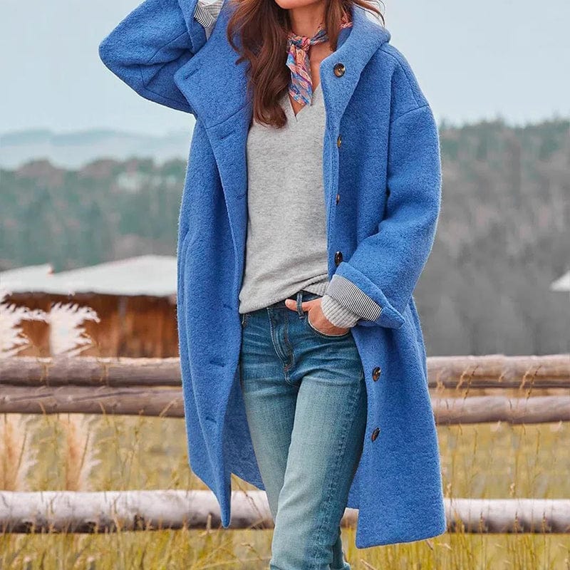 Mujer Abrigo Elegante de Invierno | Cuello Alto & Cierre de Botones | Otoño e Invierno
