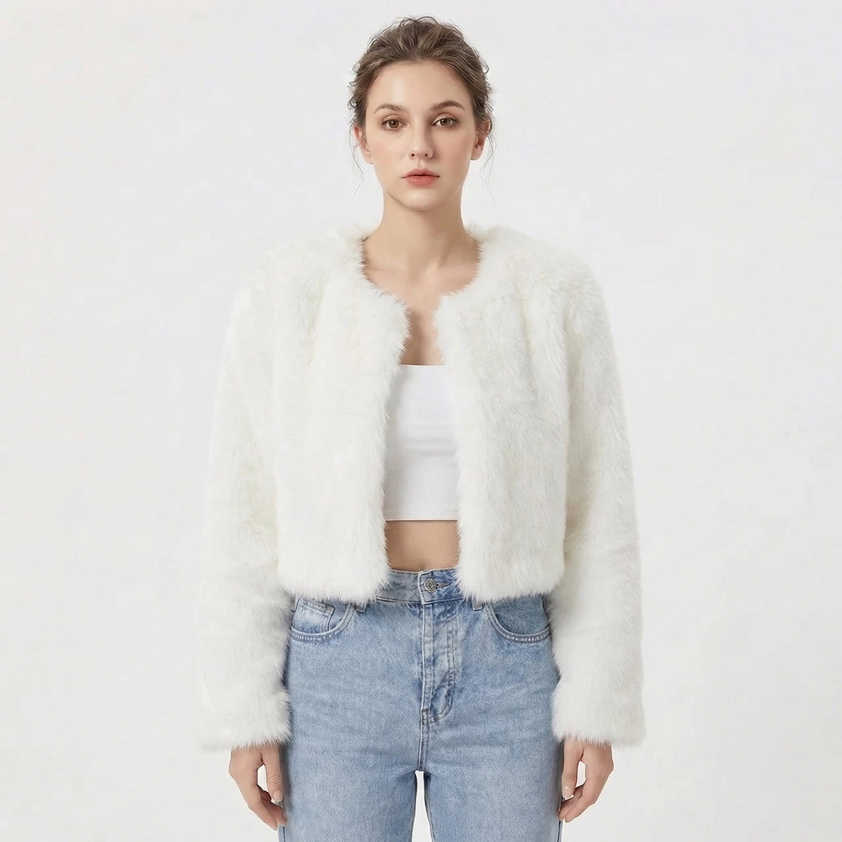Mujer Chaqueta de Pelo Sintético | Diseño Elegante & Corte Cómodo | Otoño e Invierno