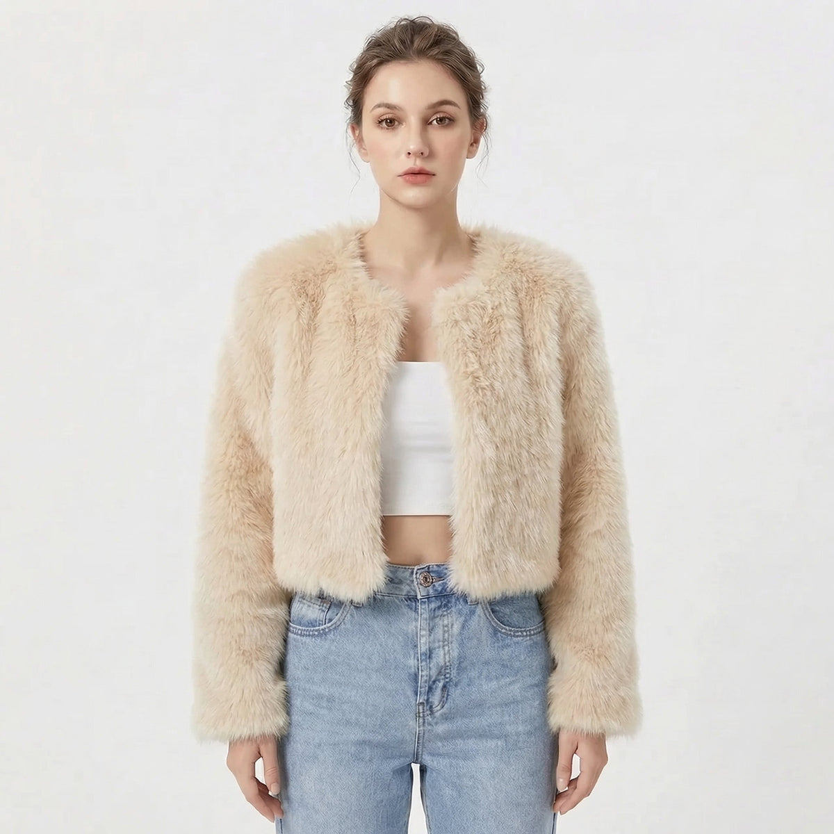 Mujer Chaqueta de Pelo Sintético | Diseño Elegante & Corte Cómodo | Otoño e Invierno