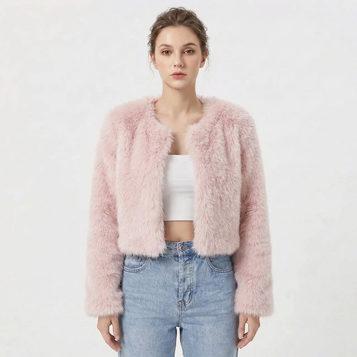 Mujer Chaqueta de Pelo Sintético | Diseño Elegante & Corte Cómodo | Otoño e Invierno