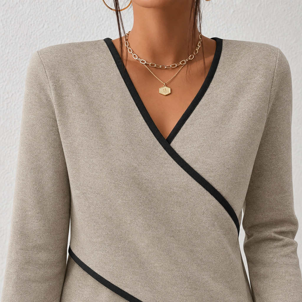 Mujer Jersey de Punto con Cuello en V | Tacto Suave & Transpirable | Todo el Año