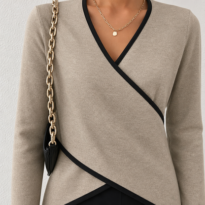 Mujer Jersey de Punto con Cuello en V | Tacto Suave & Transpirable | Todo el Año