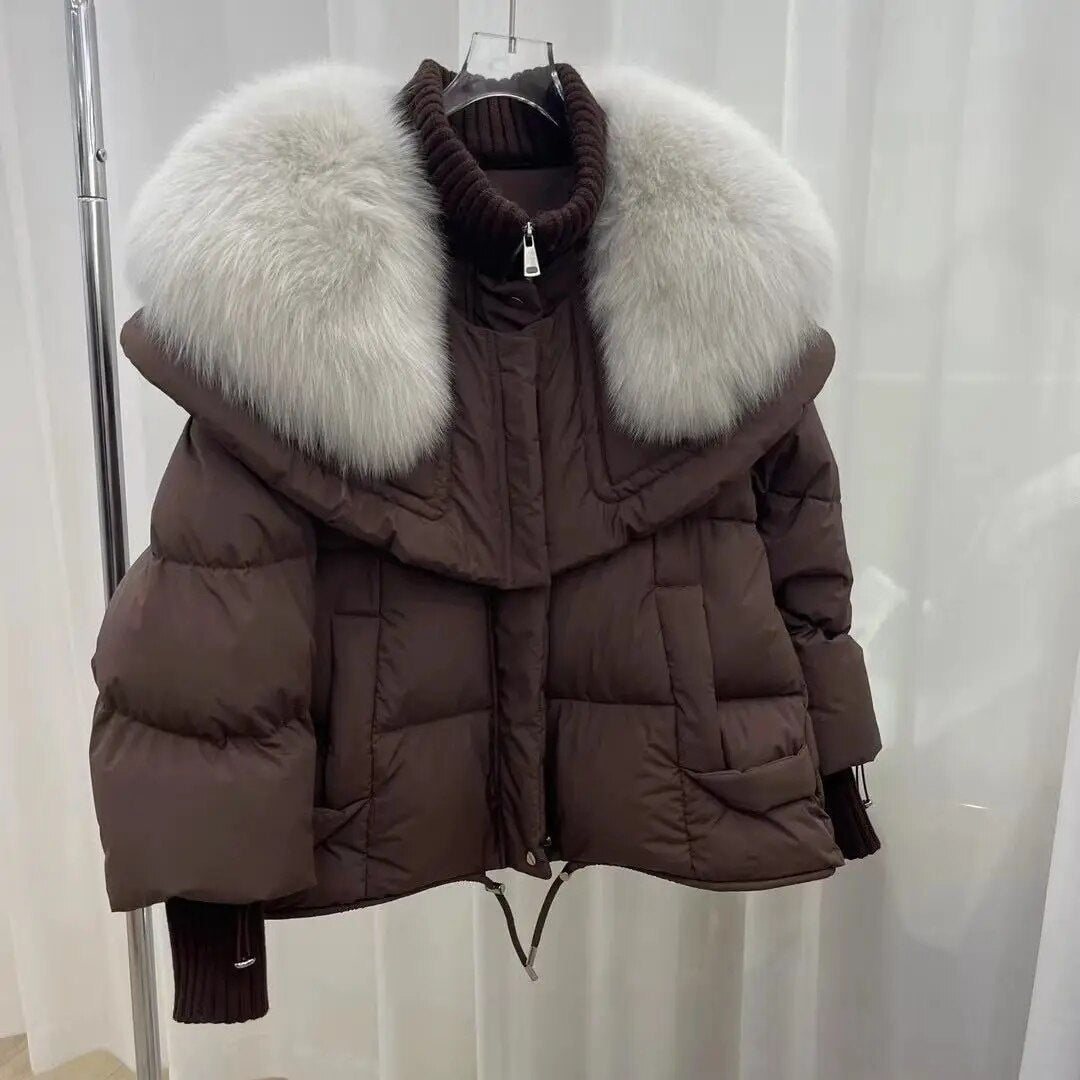 Mujer Chaqueta Acolchada Corta | Cuello Grande & Puños Elásticos | Otoño e Invierno