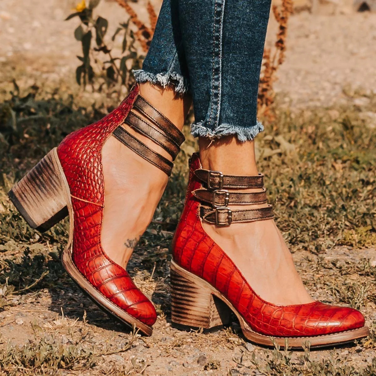 Elegantes sandalias de verano para mujer | Piel sintética marrón claro