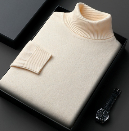 Hombre Jersey de Cuello Alto | Tejido Elástico & Corte Regular | Uso Diario
