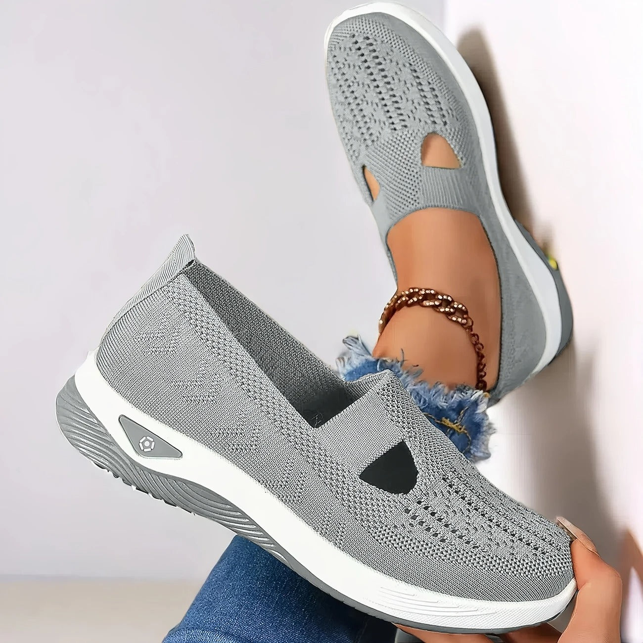 Zapatillas sin cordones para mujer | Suela antideslizante y tejido transpirable