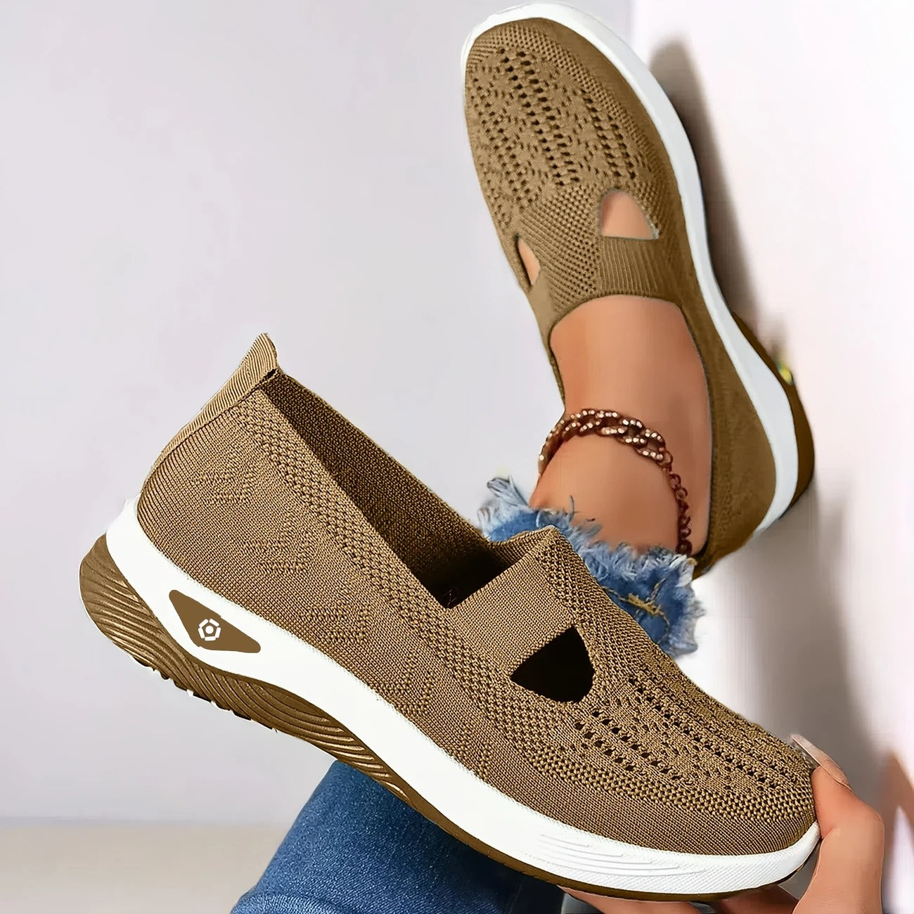 Zapatillas sin cordones para mujer | Suela antideslizante y tejido transpirable