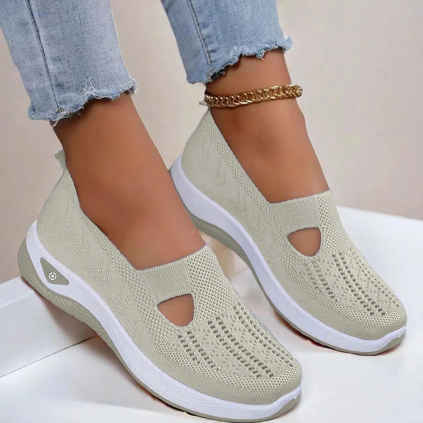 Zapatillas sin cordones para mujer | Suela antideslizante y tejido transpirable